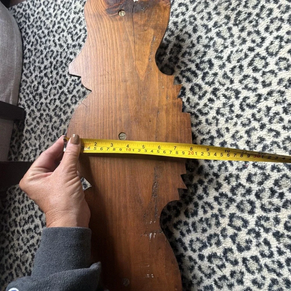 VTG Carved Wood Duck Head Coat Hat Rack 3 Hooks Hunting Lodge Farm Folk Art